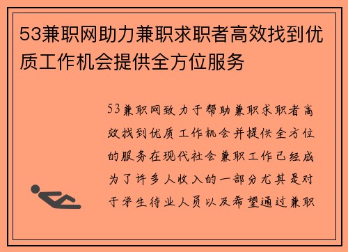 53兼职网助力兼职求职者高效找到优质工作机会提供全方位服务